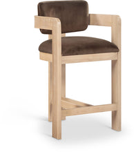 Load image into Gallery viewer, Sacha - Velvet Stool With Natural Base
