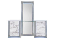 Load image into Gallery viewer, Ylime - Marble Vanity Stool - Light Gray / White
