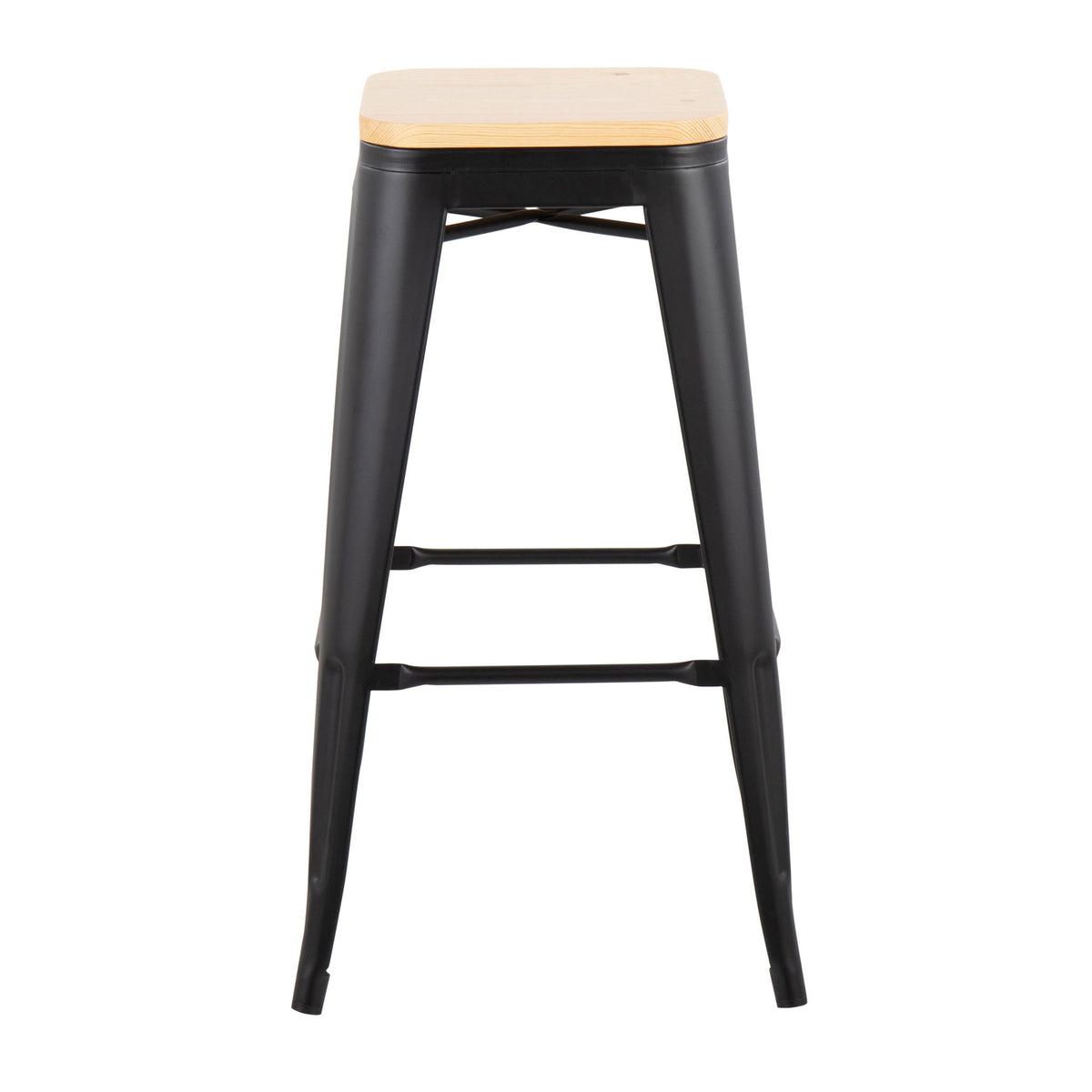 Oregon - Contemporary Barstool (Set of 2) - Black / Natural