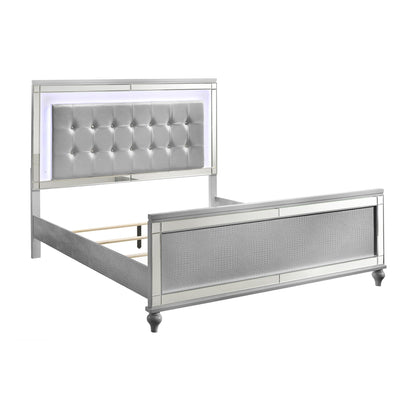 Valentino - 6/6-6/0 King/California King Lighted Headboard - Silver
