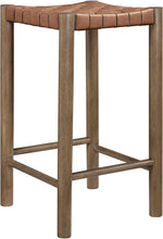 Load image into Gallery viewer, Entwine - Vegan Leather Upholstered Backless Counter Stool - Painted Brown
