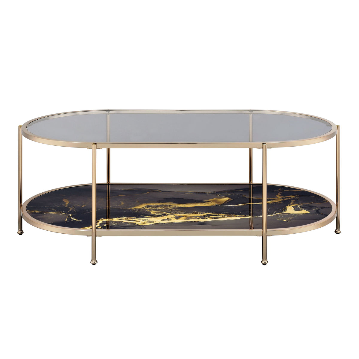 Fiorella - Marble Print Glass Table - Ego Home Furniture