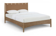 Load image into Gallery viewer, Santos - Vegan Leather Headboard And Wood Bed - Waxed Brown Frame
