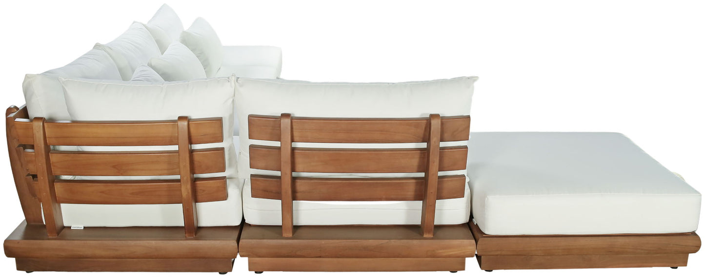 Mirella - 6 Piece Water Resistant Fabric Upholstered Outdoor Patio Modular Sectional