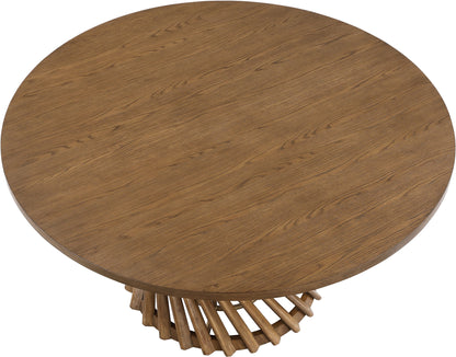 Hexon - 60" Oak Veneer And Solid Wood Dining Table - Brown