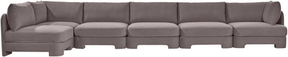 Hammond - Velvet Performance Fabric Upholstered 6 Piece L-Shaped Armless Sectional