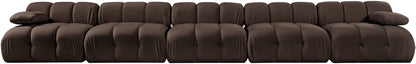 Orin - Velvet 5 Piece Modular Armless Sofa