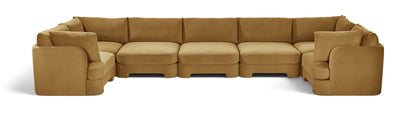 Hammond - Velvet Performance Fabric Upholstered 7 Piece U-Shaped Sectional