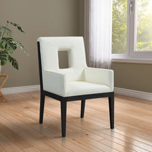 Load image into Gallery viewer, Gwendolyn - Faux Leather Dining Arm Chair With Black Frame
