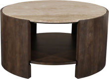 Load image into Gallery viewer, Solstice - Travertine And Mango Wood Table
