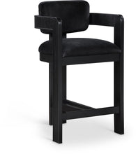 Load image into Gallery viewer, Sacha - Velvet Stool With Black Base
