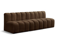 Load image into Gallery viewer, Arc - Velvet 4 Piece Modular Straight Sofa - Brown
