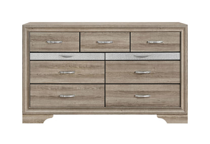 Seville - 5 Piece Queen Bedroom Set (Bed, Dresser & Mirror, Nightstand, Chest) - Natural