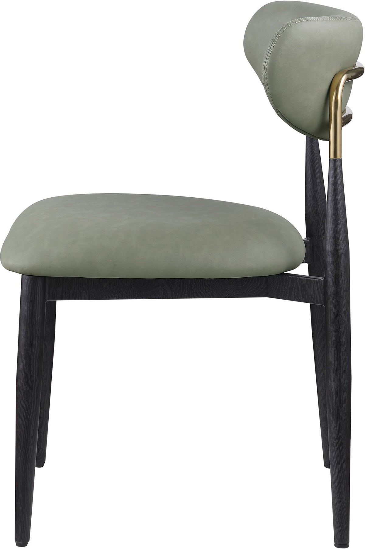 Ronda - Vegan Leather Upholstered Dining Side Chair - Black Legs
