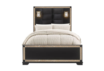Blake - Full Bed Headboard & Footboard - Black / Gold