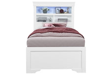 Load image into Gallery viewer, Pompei - Twin Bookcase Bed Headboard - Metallic White
