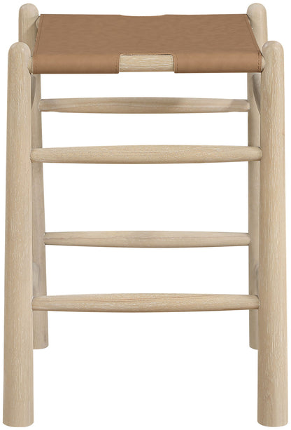 Santos - Backless Counter Stool With Stained Natural Base