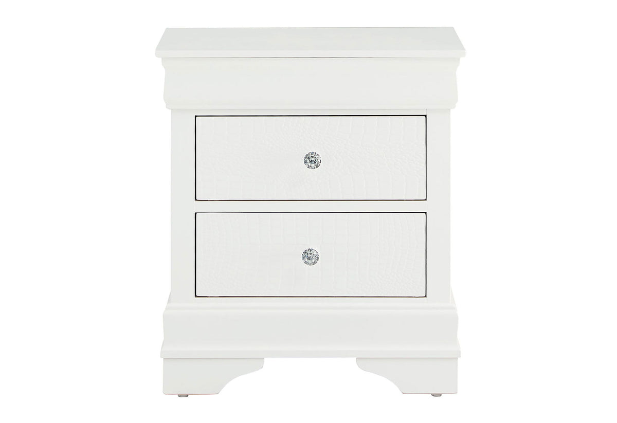Pompei - Croc Nightstand - Metallic White