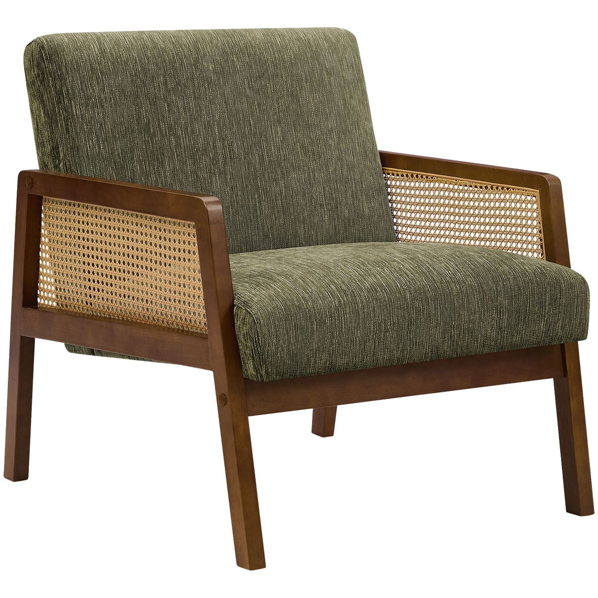 Accent Chair, Upholstered Seating For Living Room Or Bedroom - Green