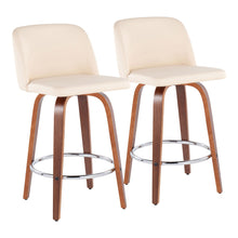 Load image into Gallery viewer, Toriano - Mid-Century Modern Fixed Height Counter Stool With Round Footrest (Set of 2)

