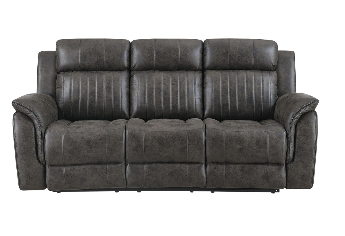 U8517 - 3 Piece Living Room Set (Reclining Sofa / Console Reclining Loveseat / Glider Recliner) - Gray