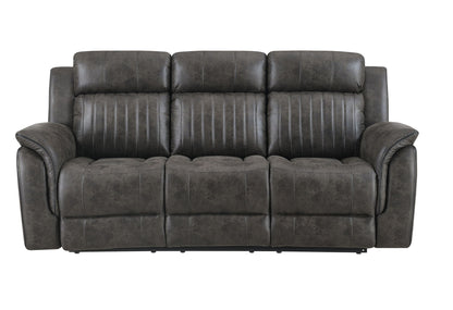 U8517 - 3 Piece Living Room Set (Reclining Sofa / Console Reclining Loveseat / Glider Recliner) - Gray
