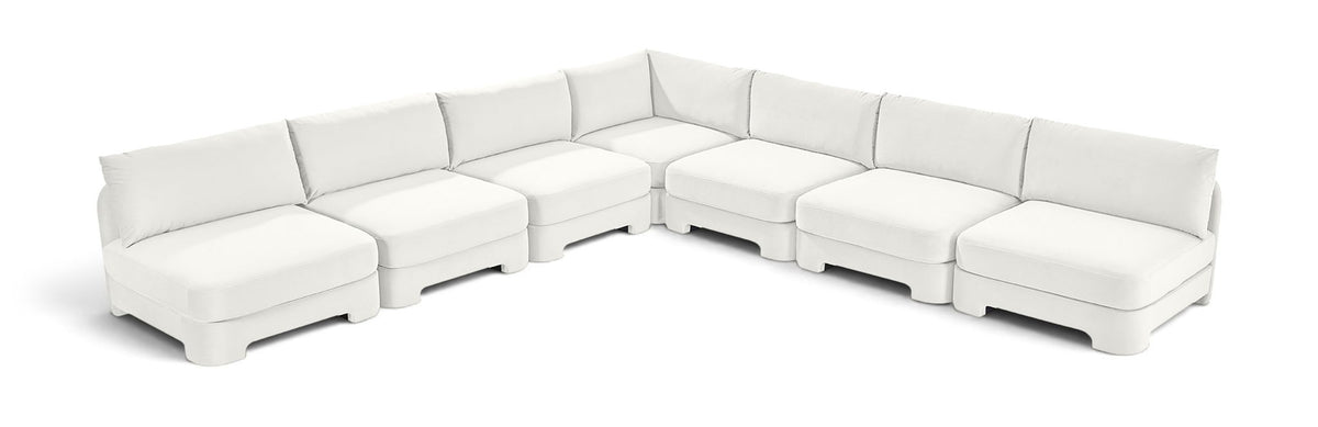 Hammond - Velvet Performance Fabric Upholstered 7 Piece Armless Sectional