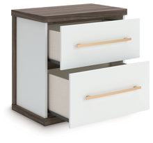 Load image into Gallery viewer, Kendanport - Two Drawer Night Stand - Brown / White
