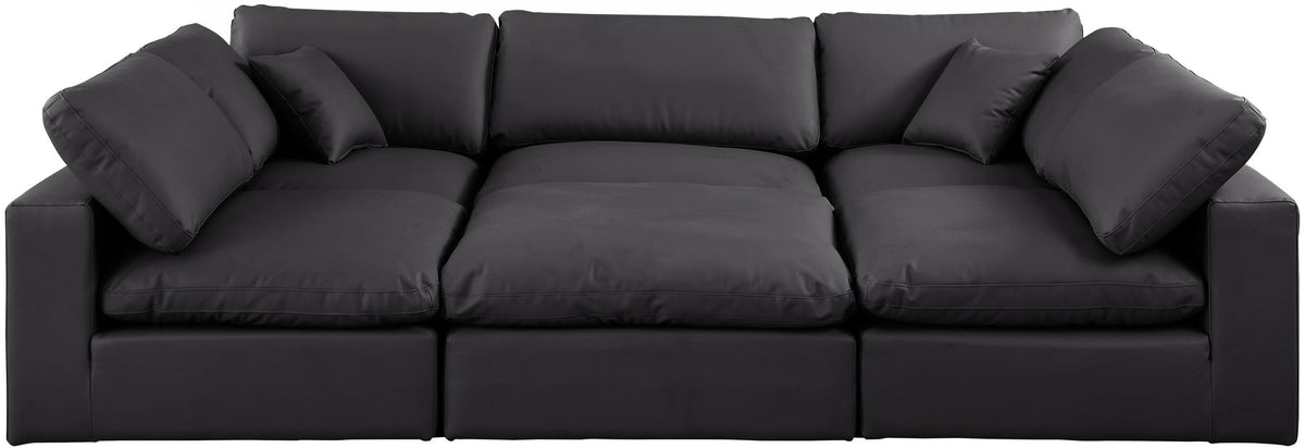 Comfy - 6 Piece Faux Leather Sectional