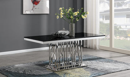 G-08-PARTS - Marble Rectangular Dining Table Top Only - Black