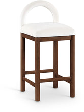 Load image into Gallery viewer, Conrad - Velvet Counter Stool With Brown Legs
