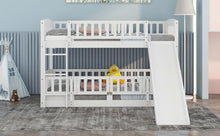 Load image into Gallery viewer, Low Bunk Bed With Slide, Fence And Ladder
