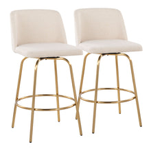 Load image into Gallery viewer, Toriano - Contemporary, Fixed Height Counter Stool With Swivel With Round Footrest (Set of 2)
