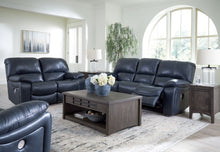 Load image into Gallery viewer, Leesworth - 3 Pc. - Power Reclining Sofa, Power Reclining Loveseat, Power Rocker Recliner - Ocean
