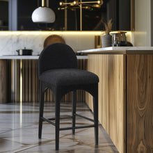 Load image into Gallery viewer, Waldorf - Boucle Stool With Black Legs
