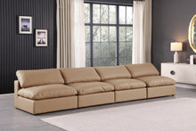 Load image into Gallery viewer, Comfy - Faux Leather Modular Armless Sofa 4 Pieces - Tan
