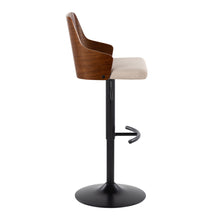Load image into Gallery viewer, Ariana - Mid Century Modern Adjustable Barstool Stool With Swivel With Rounded T Footrest (Set of 2)
