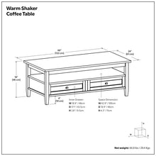 Load image into Gallery viewer, Warm Shaker - Coffee Table With Functional Storage

