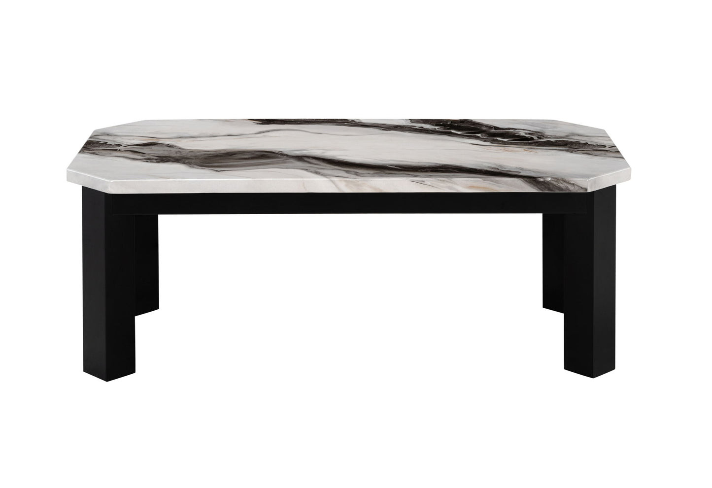 T06 - Coffee Table With End Table - Black / White