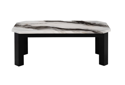 T06 - Coffee Table With End Table - Black / White