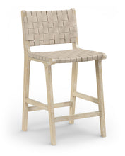 Load image into Gallery viewer, Entwine - Vegan Leather Upholstered Counter Stool - Painted Natural
