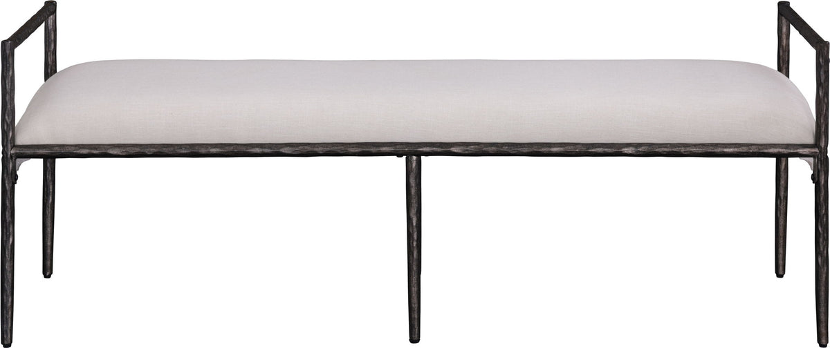 Axis - Linen Textured Beige Fabric Upholstered Bench - Ego Home Furniture