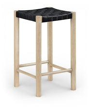 Load image into Gallery viewer, Entwine - Vegan Leather Upholstered Backless Counter Stool - Painted Natural
