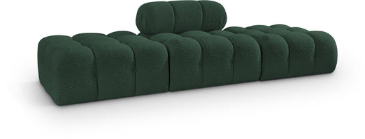 Ames - 3 Piece Boucle Upholstered Modular Sofa With 2 Backless Seats