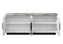 Load image into Gallery viewer, Matilda - Cabinet Console Table With White Faux Marble Top - White
