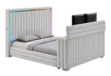 Load image into Gallery viewer, Elias - Queen Bed Footboard With TV Lift And Fireplace - Gray
