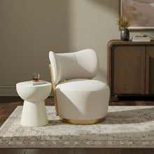 Load image into Gallery viewer, Elara - Velvet Upholstered Swivel Accent Chair - Stained Natural
