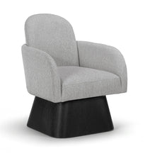 Load image into Gallery viewer, Marlowe - Linen Textured Fabric Upholstered Swivel Accent Chair - Stained Black
