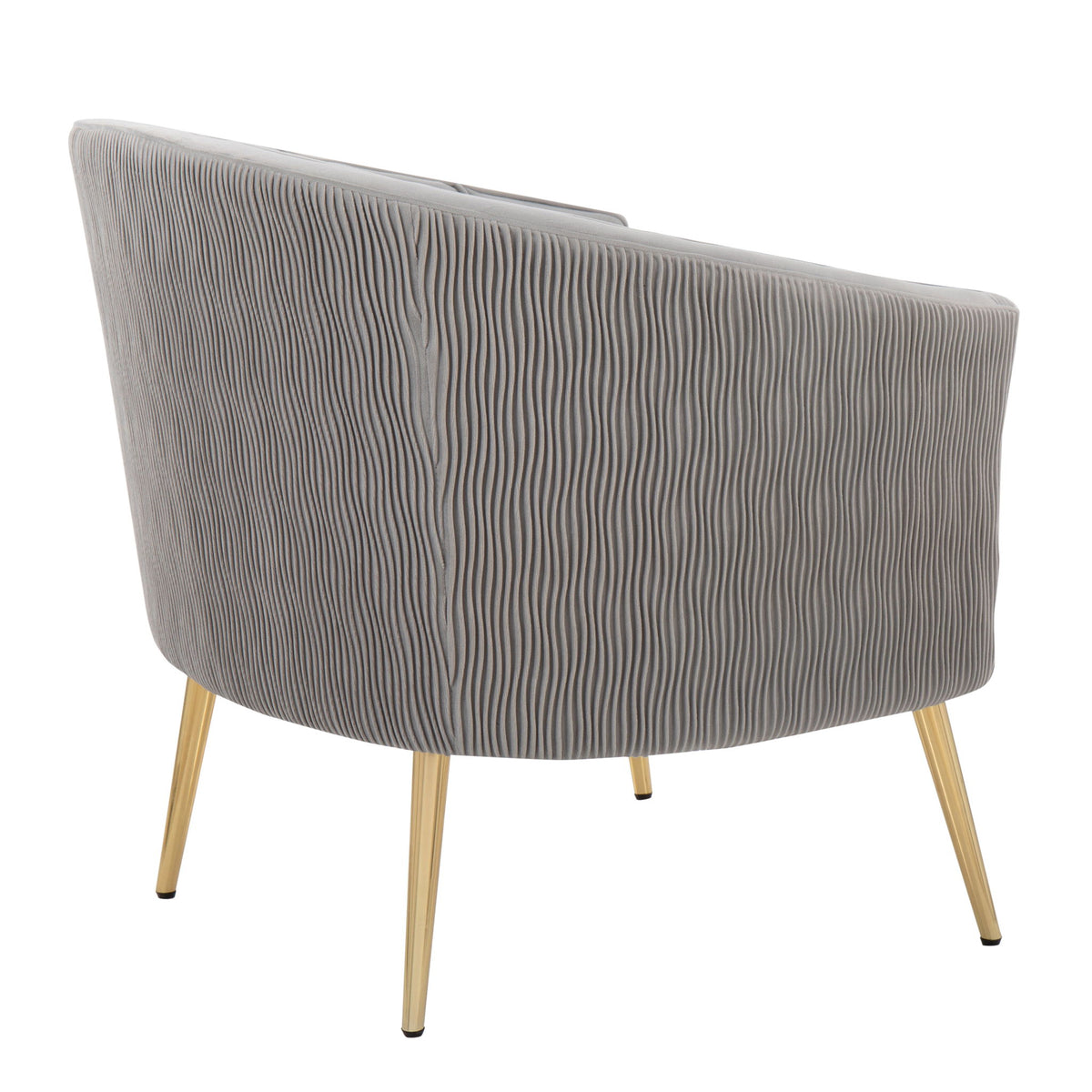 Tania - Pleated Waves Contemporary / Glam Chair - Silver