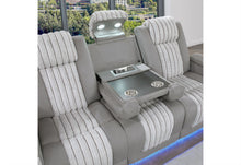 Load image into Gallery viewer, U8000 - Power Reclining Sofa With Power Headrest, Dropdown Table With Wood Trim &amp; Reading Light &amp; LED Light - Gray

